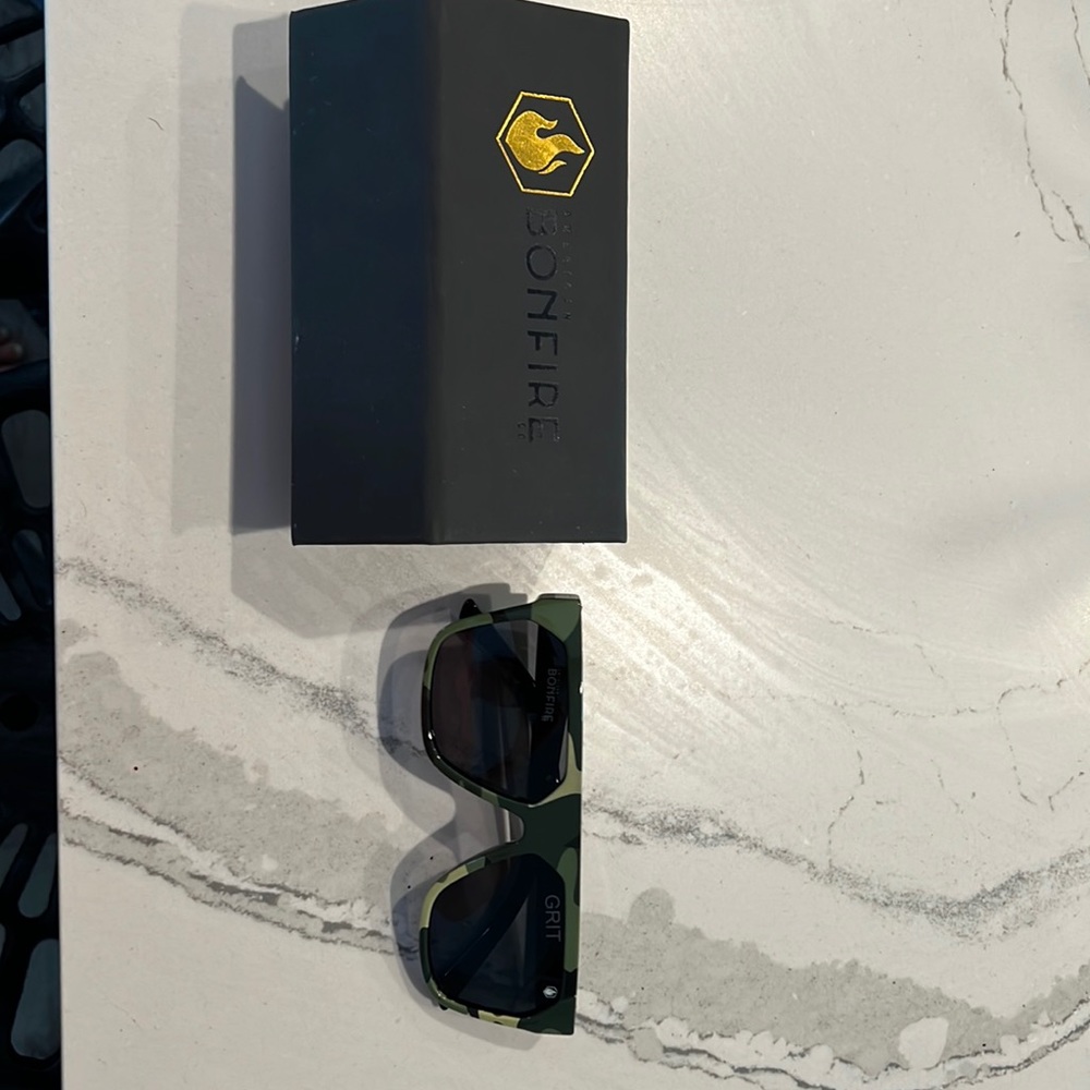 Camo Bonfire sunglasses brand new out of box, the “Grit”